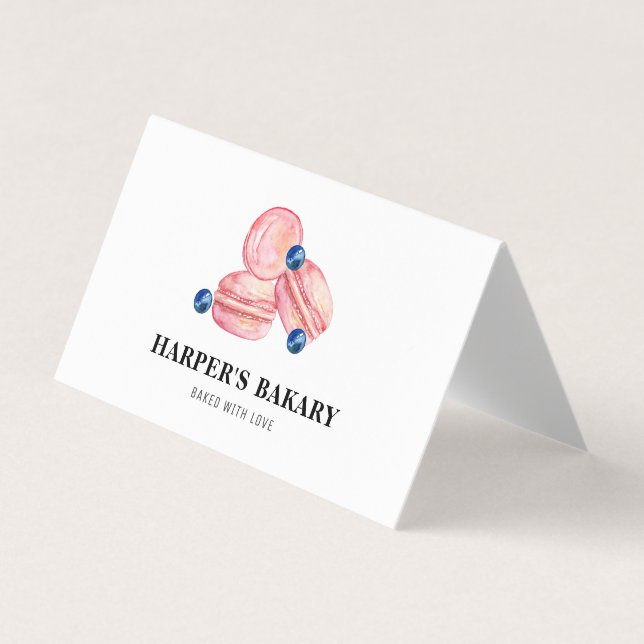 Carte De Visite Logo moderne Pastel Pink Macarons Professional (Devant)