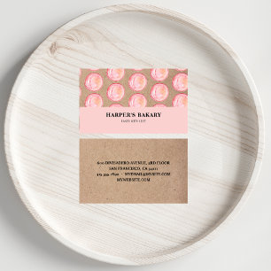 Carte De Visite Logo moderne Pastel Pink Macarons Professional