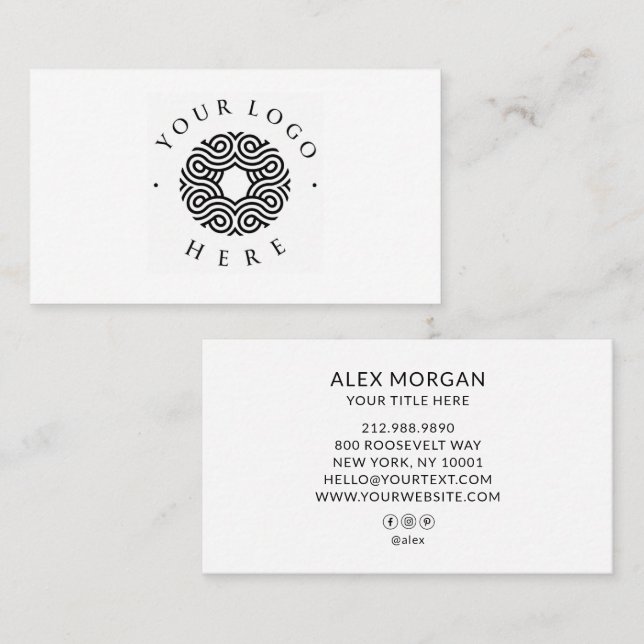 Carte De Visite Logo Moderne Professionnel  (Devant / Derrière)