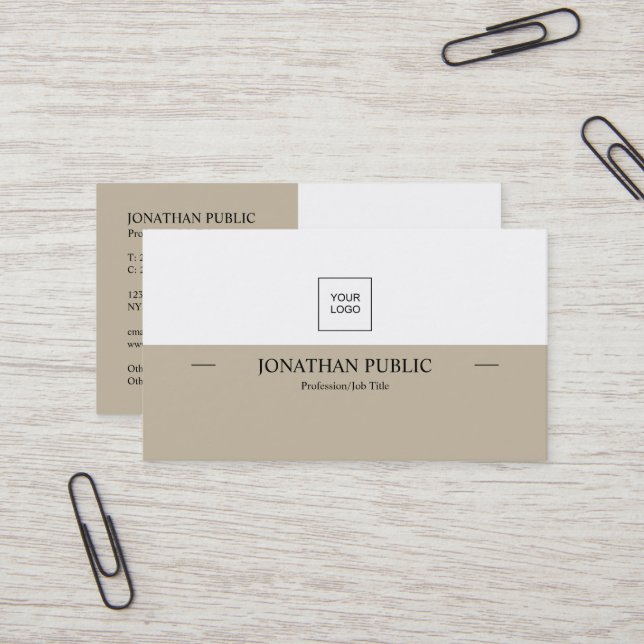 Carte De Visite Logo moderne professionnel élégant (Devant/Arrière en situation)