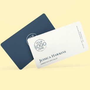 Carte De Visite Logo moderne simple et élégant Marine Blue Profess
