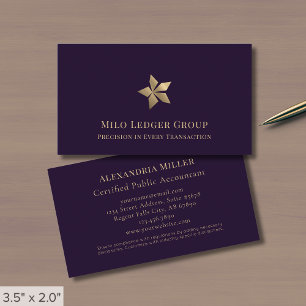 Carte De Visite Logo moderne violet or