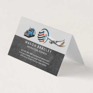 Carte De Visite Logo Mondial Semi-remorque Avion Commercial