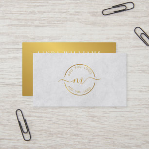 Carte De Visite Logo Monogram Professional Modern Golden Circle