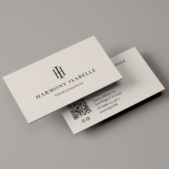 Carte De Visite Logo monogramme avec initiales de marketing profes (Créateur téléchargé)
