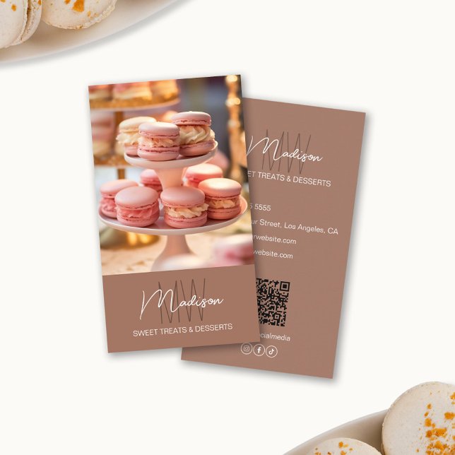 Carte De Visite Logo Monogramme de boulangerie (Bakery Monogram Logo Business Card)
