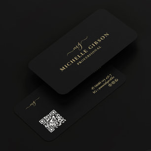 Carte De Visite Logo Monogramme esthétique minimaliste Noir profes