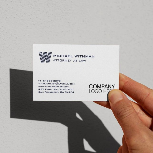 CARTE DE VISITE LOGO MONOGRAMME LIGNE BLEUE PROFESSIONNEL (Créateur téléchargé)