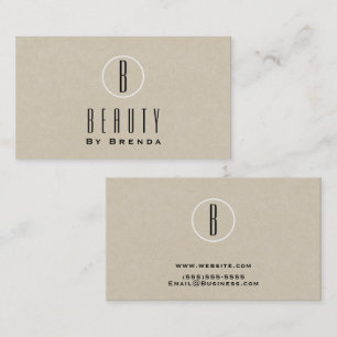 Carte De Visite Logo Monogramme Naturel Minimaliste Brun Kraft Rus