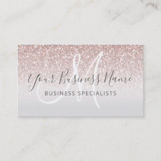 Carte De Visite Logo Monogramme Parties scintillant or Rose