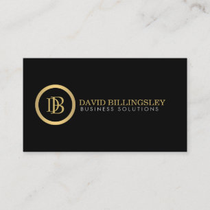 Carte De Visite Logo Monogramme professionnel à Faux Gold II