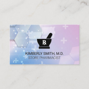 Carte De Visite Logo Mortier Pilon Pharmacien Santé Médecine