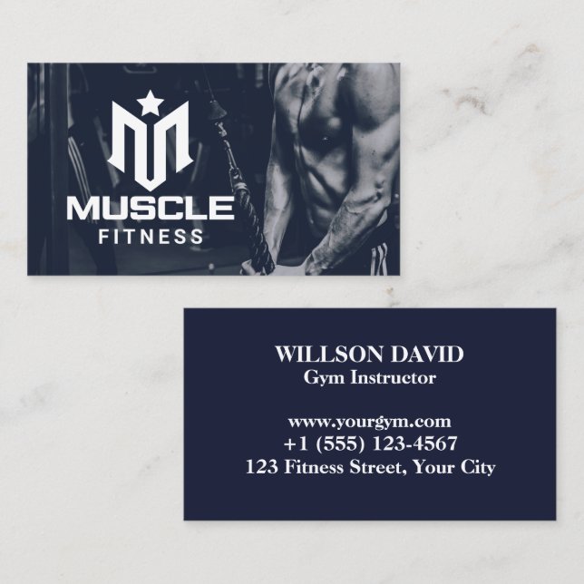 Carte de visite Logo Muscles Fitness (Devant / Derrière)