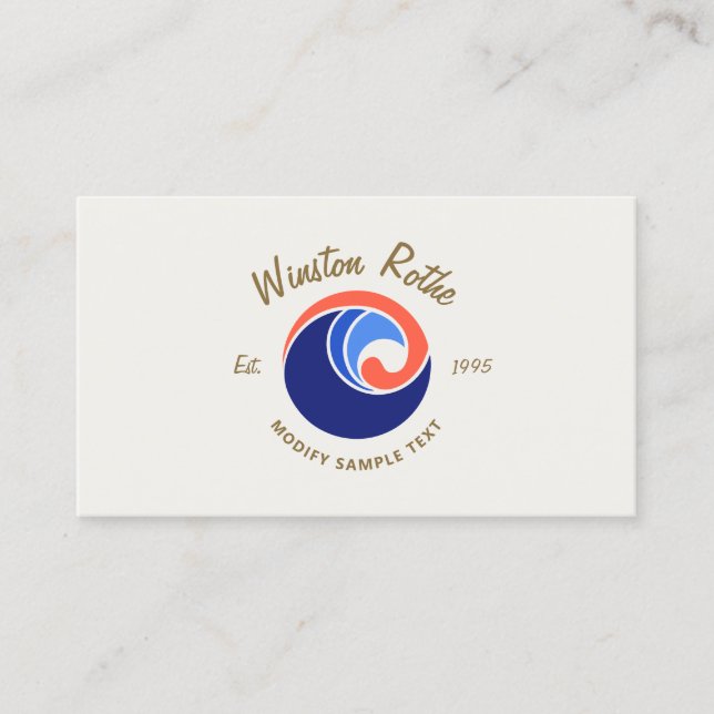 Carte De Visite Logo nautique Ocean Wave (Devant)
