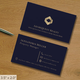Carte De Visite Logo Navy Blue Luxury