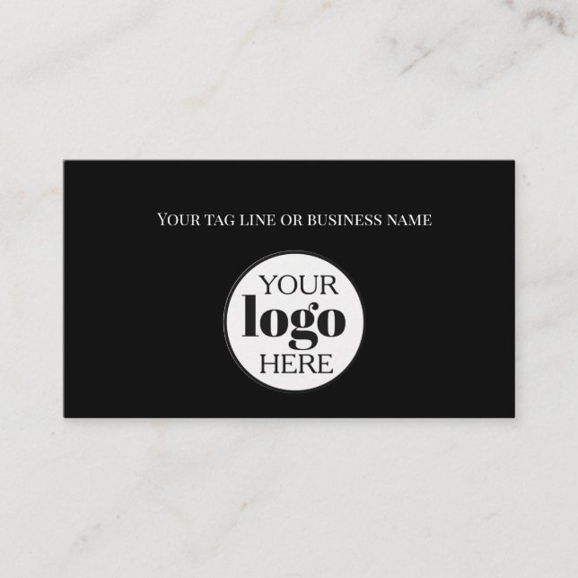 Carte De Visite Logo noir blanc Code QR simple (Devant)