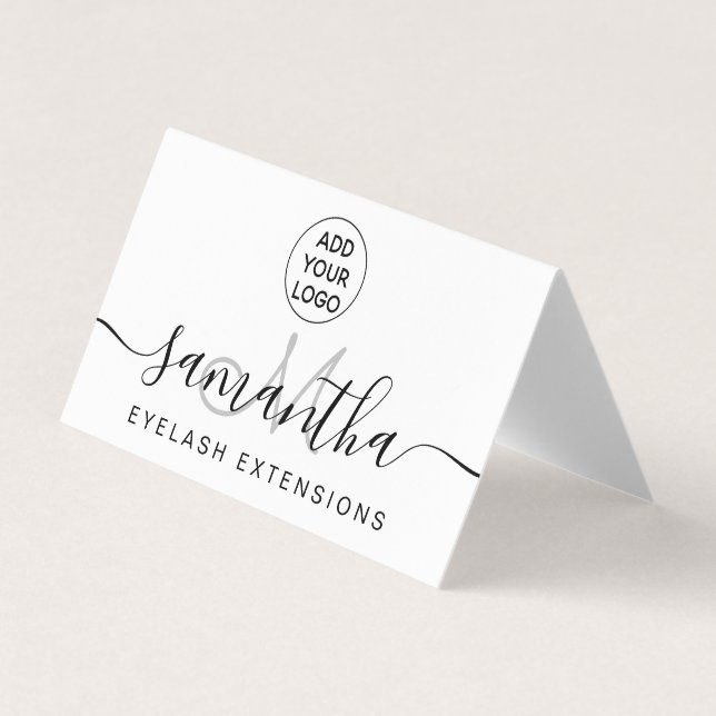 Carte De Visite logo noir blanc nom eyelash extensions (Devant)