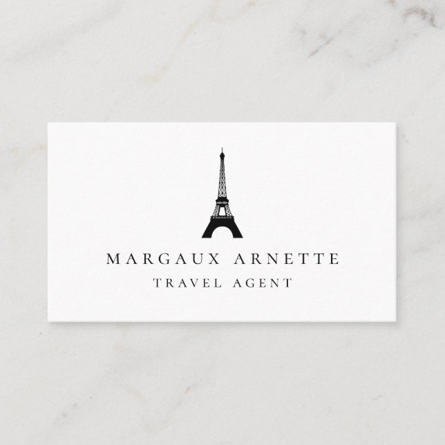 Carte De Visite Logo noir de Tour Eiffel (Devant)