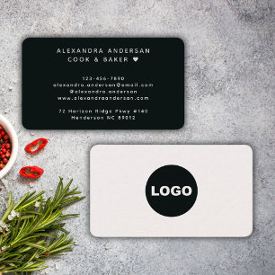 Carte De Visite Logo noir et blanc Accueil Boulanger Traiteur