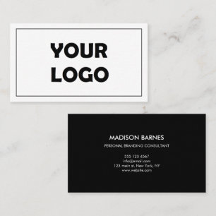 Carte De Visite Logo Noir et Blanc Moderne Profession Minimaliste
