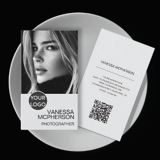 Carte De Visite Logo noir et blanc photo QR