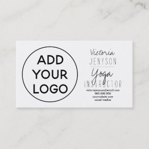 Carte De Visite Logo noir simple moniteur de yoga