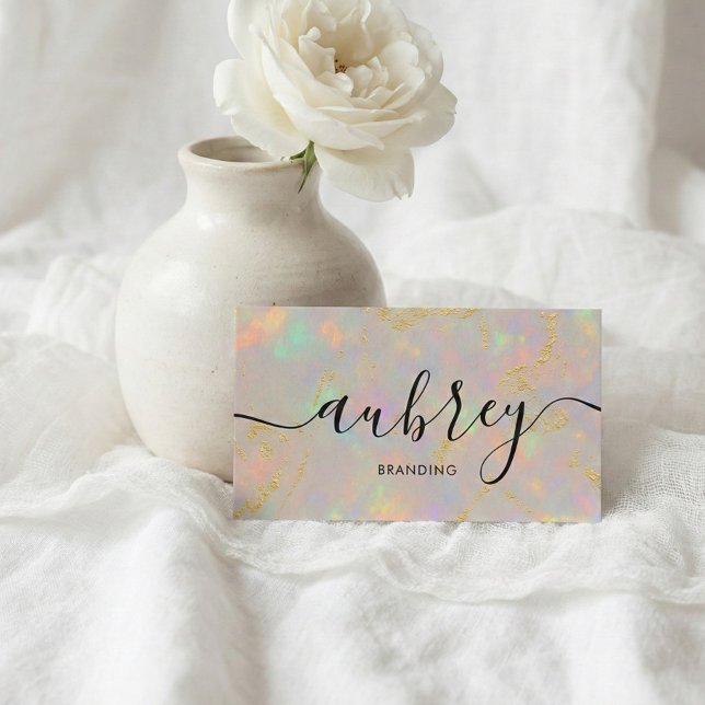 Carte De Visite Logo Opal Stone Code QR (Créateur téléchargé)