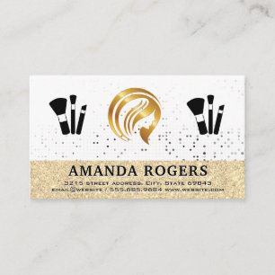 Carte De Visite Logo Or Brosses de maquillage