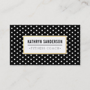 Carte De Visite Logo or MOTIF MODERNE Poche point noir blanc