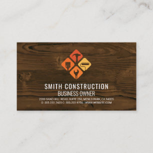 Carte De Visite Logo Outils de Constructeur Réparation de Maison