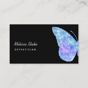 Carte De Visite logo papillon bleu sur noir
