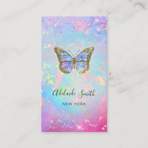 Carte De Visite logo papillon faux chunky parties scintillant cart