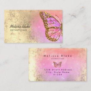 Carte De Visite logo papillon rose