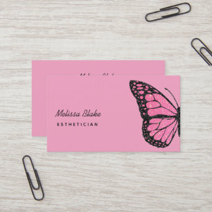 Carte De Visite logo papillon rose