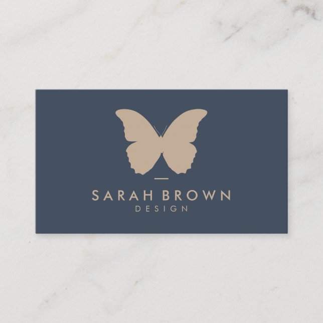 Carte De Visite Logo Papillon Simple Navy (Devant)