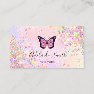 Carte De Visite logo papillon simulé parties scintillant à collant
