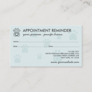 Carte De Visite Logo Paw Elegant Rendez-vous avec un animal de com