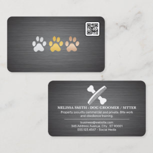 Carte De Visite Logo Peigne en Os de Chien   Toiletteur   Services