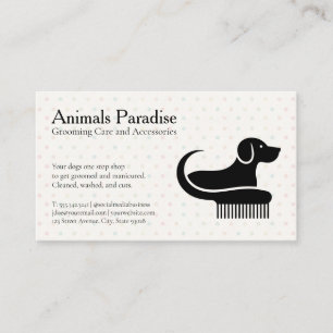 Carte De Visite Logo Peigne pour Chien Soins de Service pour Ani