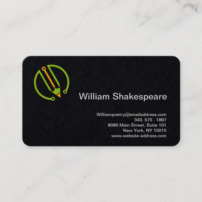 Carte De Visite Logo Pencil Tech Education (Devant)