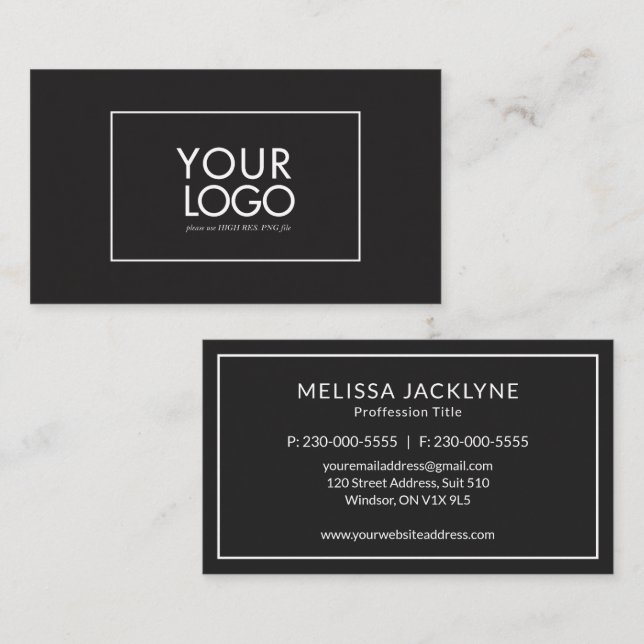 Carte De Visite Logo personnalisé (Devant / Derrière)