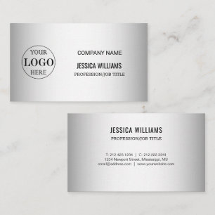 Carte De Visite Logo personnalisé Arrière - plan gris flou