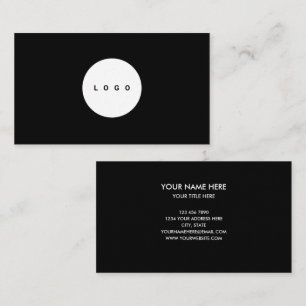 Carte De Visite Logo personnalisé cercle professionnel noir