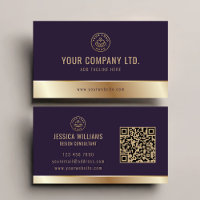 Logo personnalisé Code QR élégant violet or