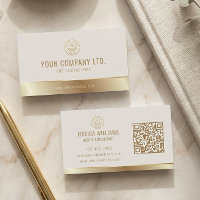 Logo personnalisé Code QR Or Beige Élégant