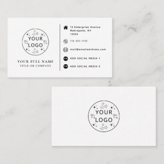 Carte De Visite Logo personnalisé, coordonnées et réseaux sociaux