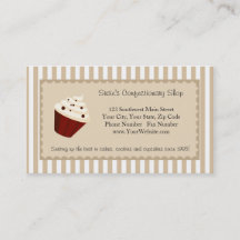 Logo personnalisé Cupcake, rayures mocha douces