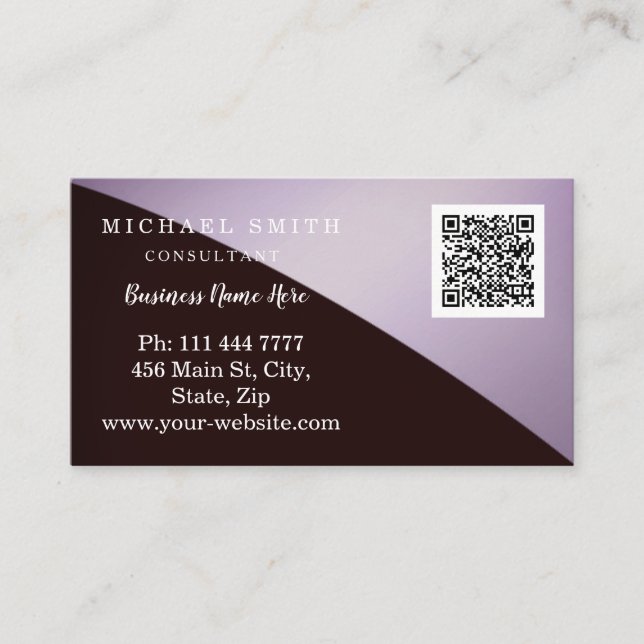 Carte De Visite Logo personnalisé de code QR d'entreprise (Devant)