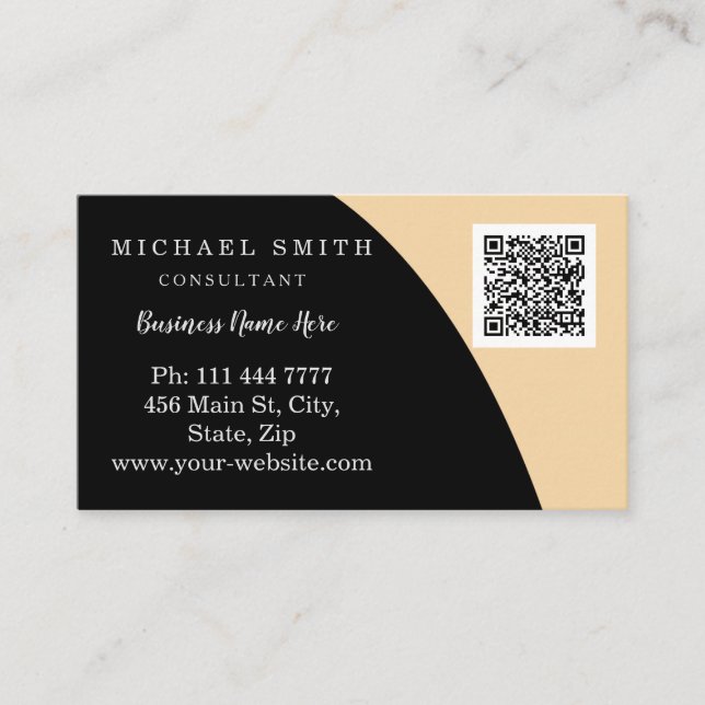 Carte De Visite Logo personnalisé de code QR d'entreprise (Devant)