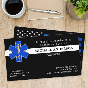 Carte De Visite Logo personnalisé de technicien d'urgence EMS